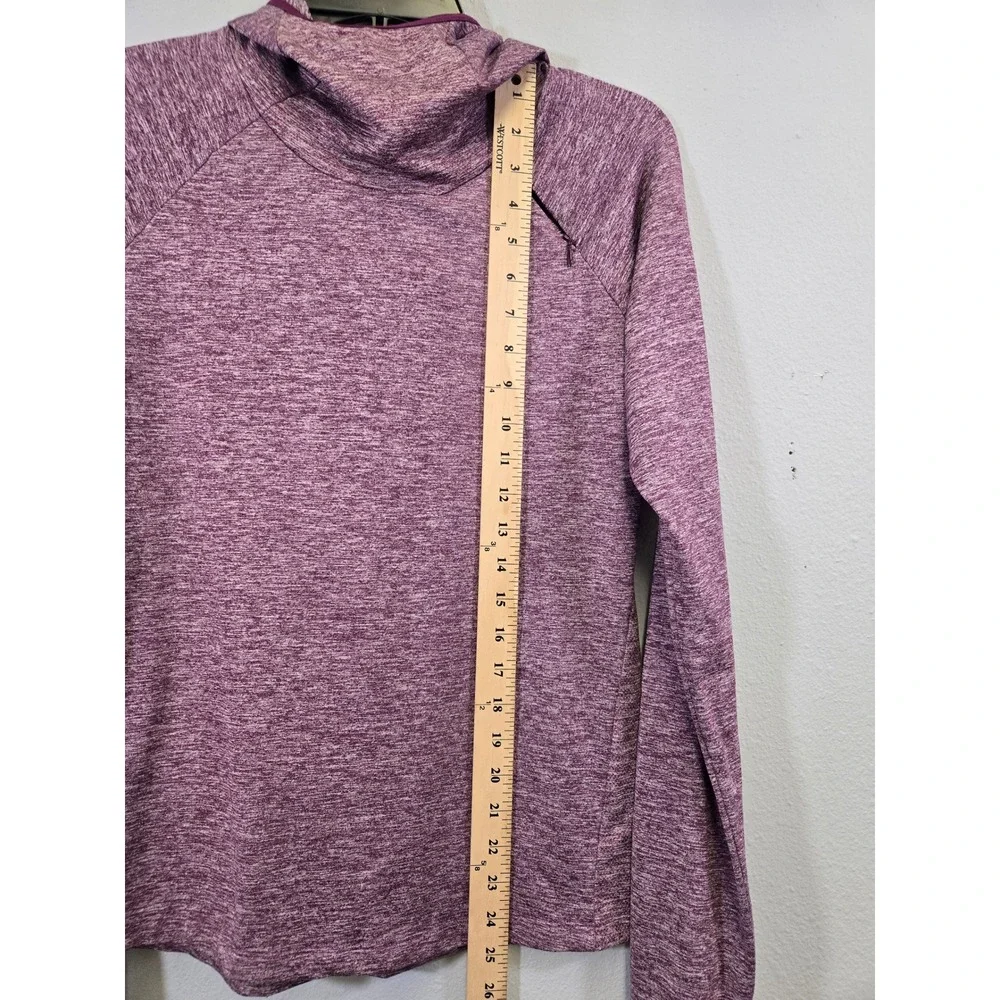 Nike Dri-Fit Running Cowl Neck Hoodie Heathered Purple Activewear Top Small